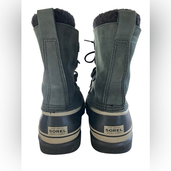 Sorel HD Nubuck Waterproof Caribou Boots Black and Tusk Mens 9 - Picture 8 of 13
